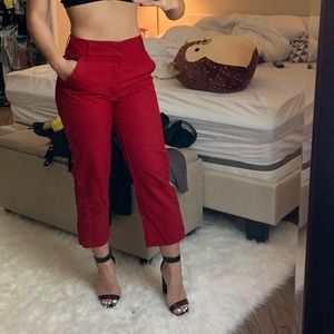 Zara Red Button trouser pants